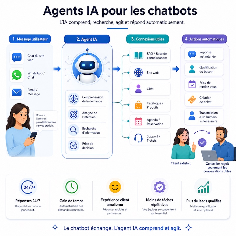 Agent IA qui assure le premier niveau du service client
