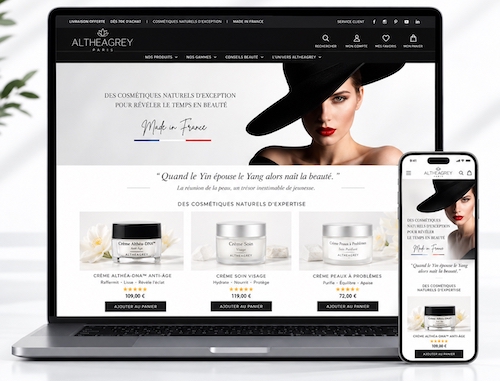Boutique en ligne Altheagrey cr&eacute;&eacute;e par KREATIC