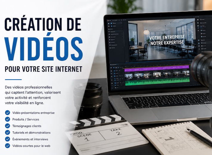 Vidéo d’entreprise intégrée par KREATIC sur un site internet