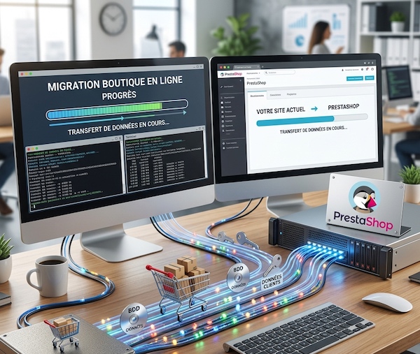 Migration d’une boutique PrestaShop vers une version actuelle par KREATIC, près de Lille