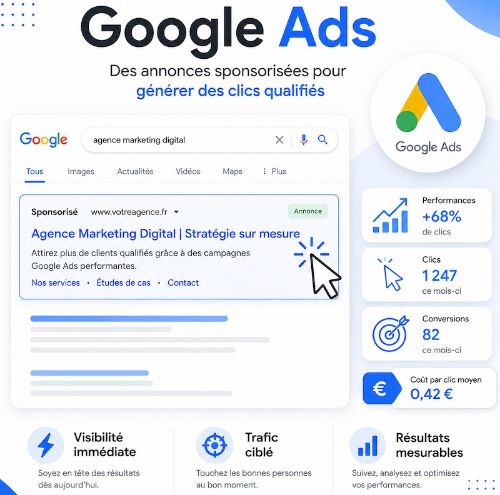 Agence digitale spécialisée en campagnes Google Ads à Lille