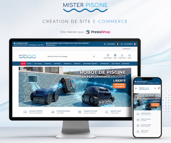 Boutique en ligne PrestaShop r&eacute;alis&eacute;e par KREATIC pr&egrave;s de Lille