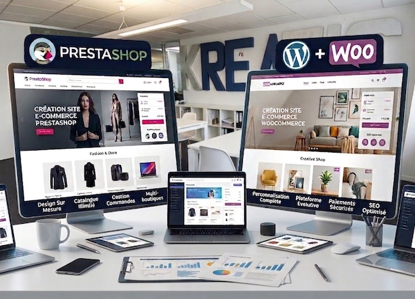 Agence digitale sp&eacute;cialis&eacute;e dans la cr&eacute;ation de boutiques PrestaShop et WooCommerce &agrave; c&ocirc;t&eacute; de Lille