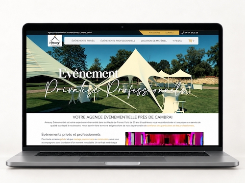 Site internet d&rsquo;une agence &eacute;v&eacute;nementielle &agrave; Lille